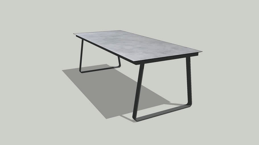 Konos / HPL light grey outdoor dining table 3d model
