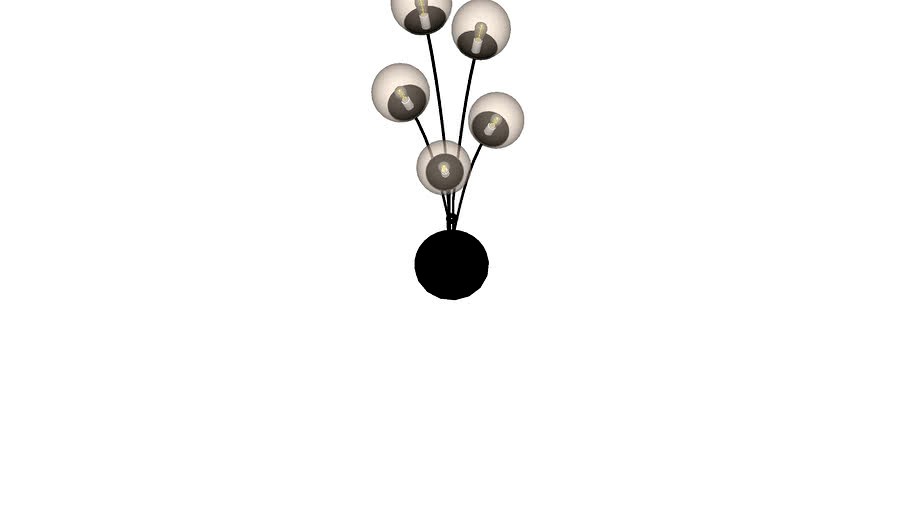52681 Floor Lamp Five Balls Matt Black