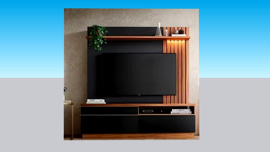 Estante Home para TV até 60 Polegadas com LED Trancoso Colibri Noce Milano