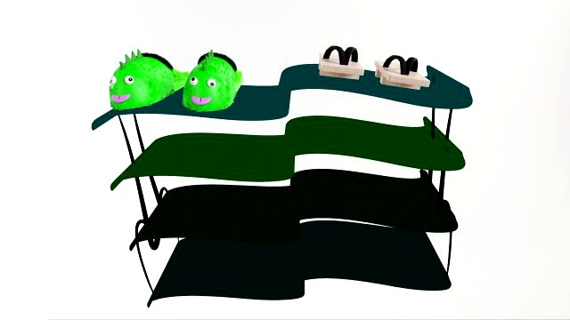 Slippers on a shoe rack