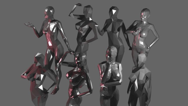 Pose women low poly