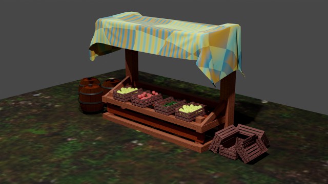 Shop pack in medieval style PBR Low poly game ready