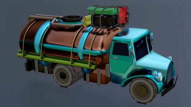 TANKER TRUCK GAME READY 3D MODEL