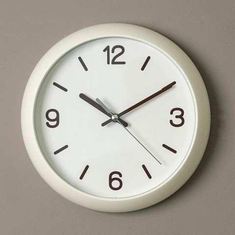 White Dome Round Noiseless Wall Clock