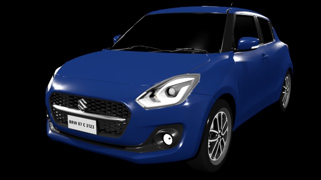 SUZUKI SWIFT CAR CERULEAN BLUE 3D MODEL