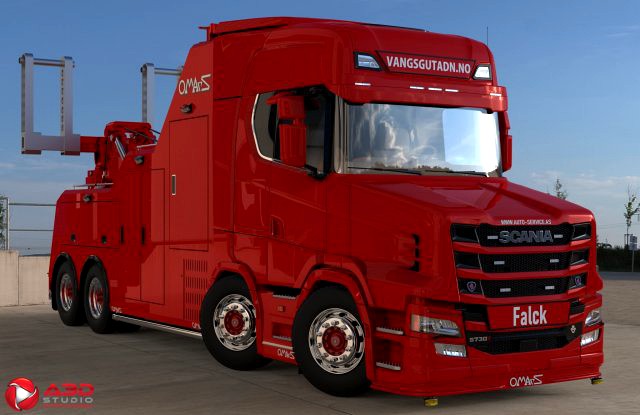 3D Scania S730T Omars Recovery Truck Model