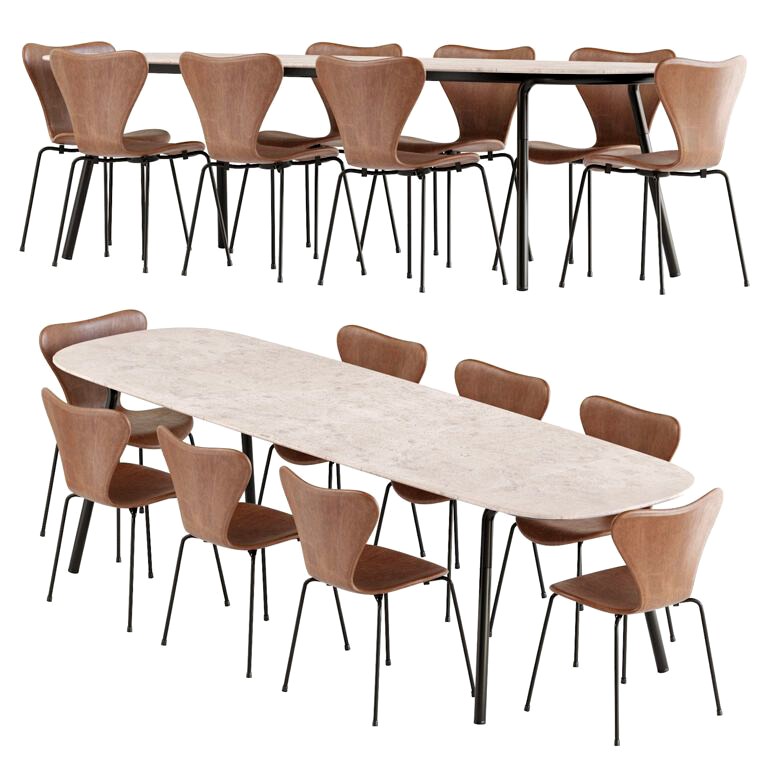 Minus Manutti Table & Series 7 Chair (333037)