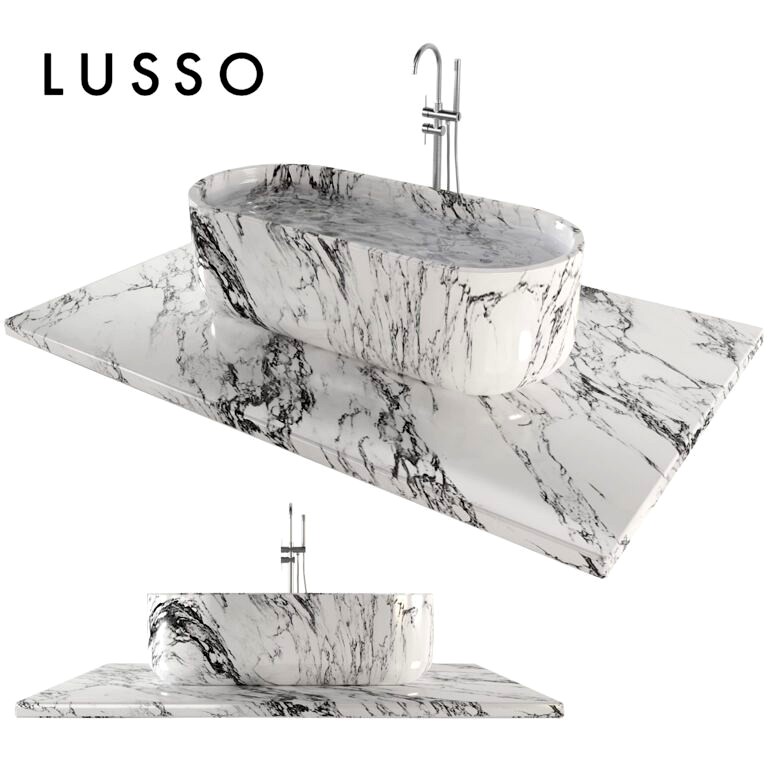 Arabescato marble Designo bathtub by Lusso stone (332715)