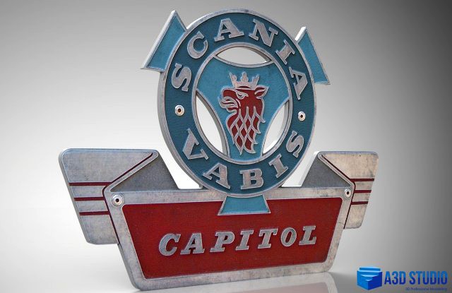 3D Scania Vabis Capitol Badge Model