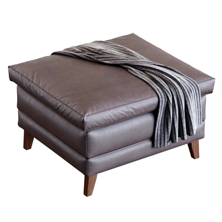 1970s Walter Knoll Leather Ottoman (328548)