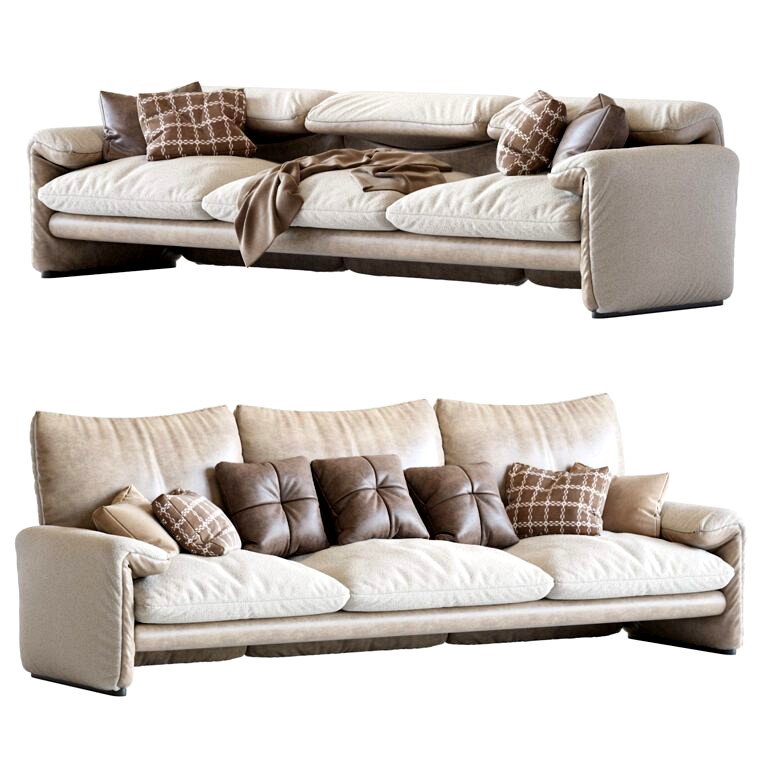 3-Seater Maralunga Sofa by Vico Magistretti for Cassina, 1970s (328504)