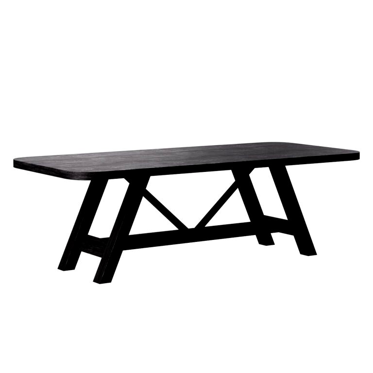 Aya 94" Black Wood Dining Table by Leanne Ford (327545)