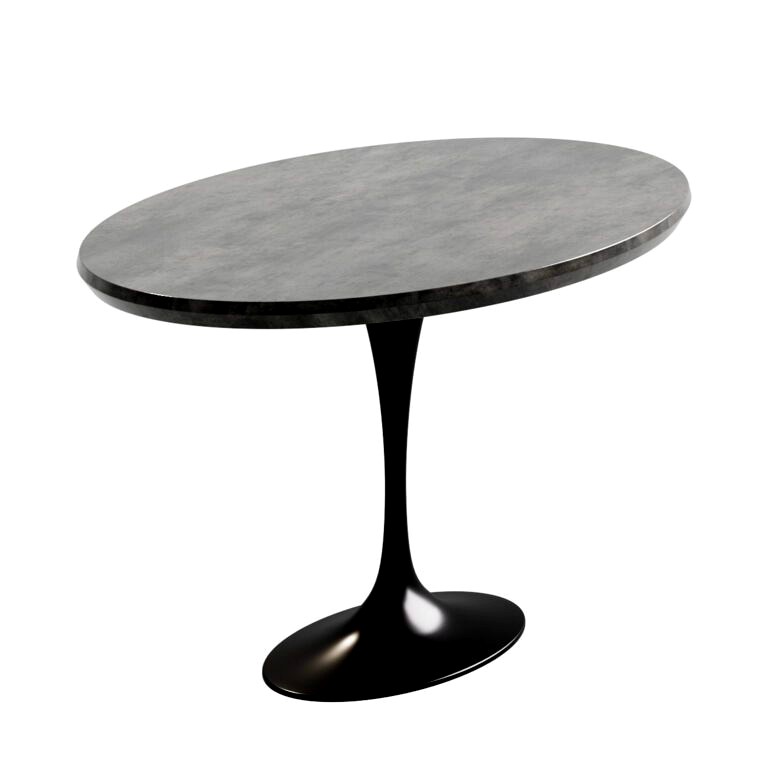 Nero Oval Concrete Top Table with Matte Black Base (326248)