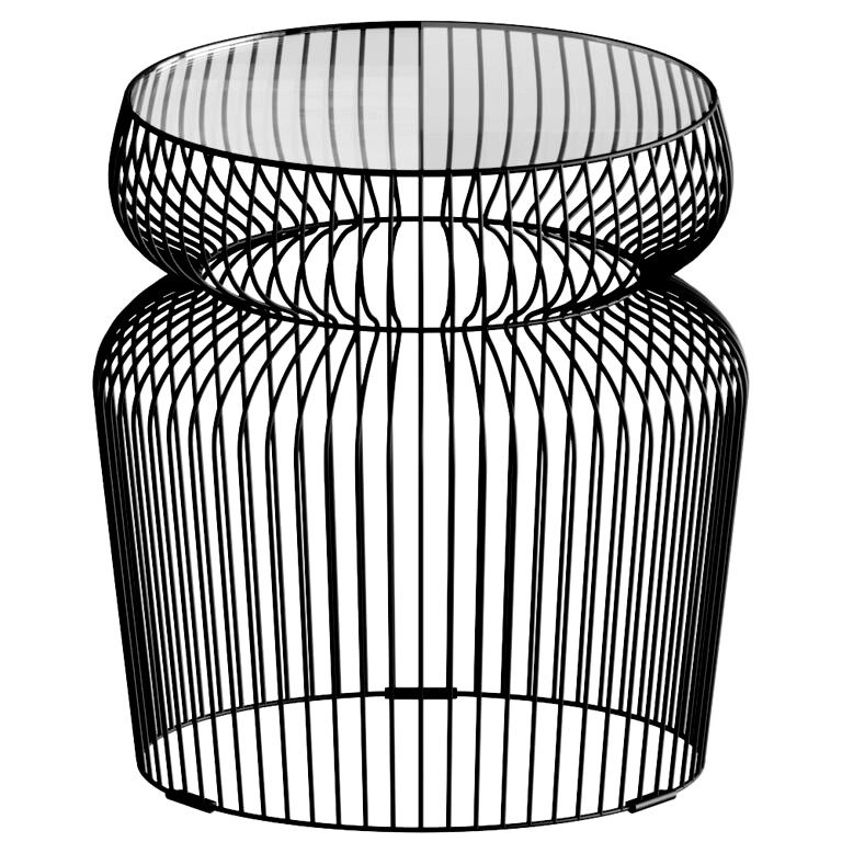 Spoke Glass Graphite Metal Coffee Table (326077)