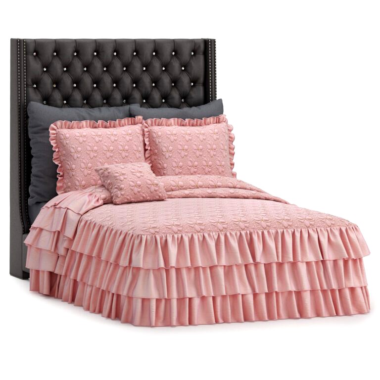 Coralayne Queen Serenta Ruffle bed (322516)