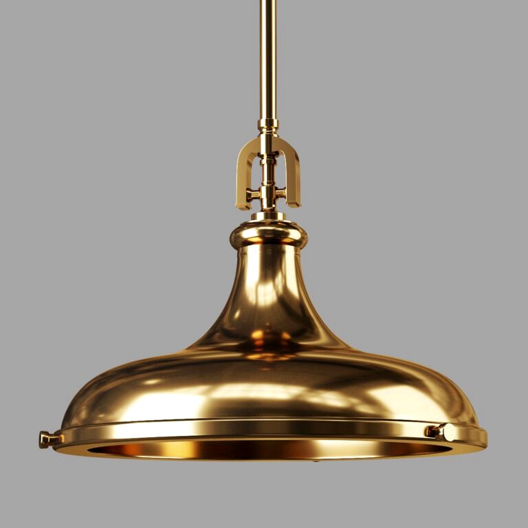 Rutherford 1 Light 18 inch Satin Brass Pendant Ceiling Light (198725)