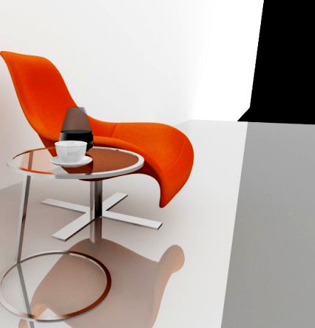 Table with chair 3D Model