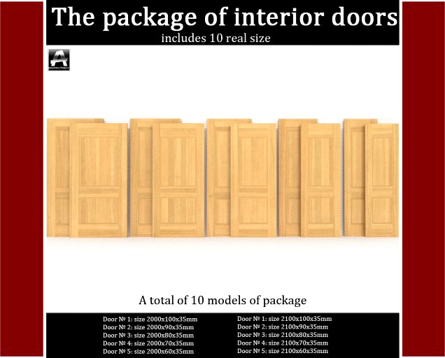 The package of classic interior doors 3D Model