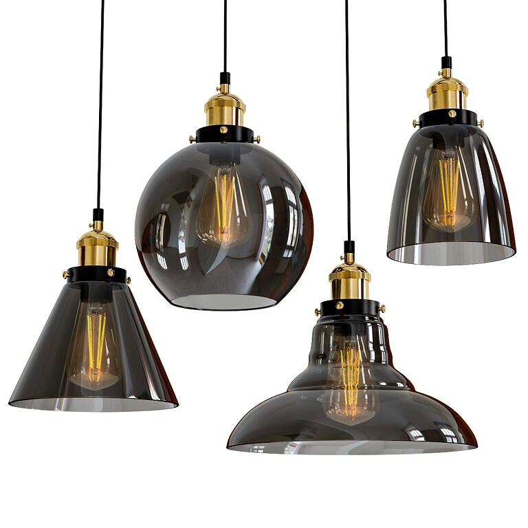 Glass lamp shade chandelier (181439)