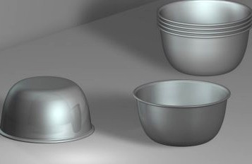 Steel bowl 01 3D Model