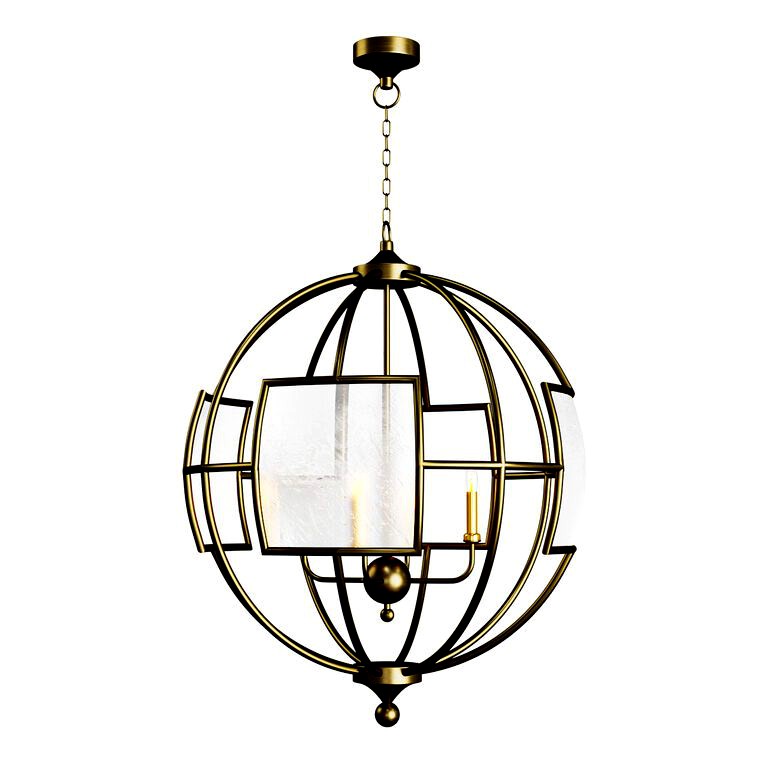 BROXTON SILVER ORB by Currey & Company chandelier, BRONZE (168213)