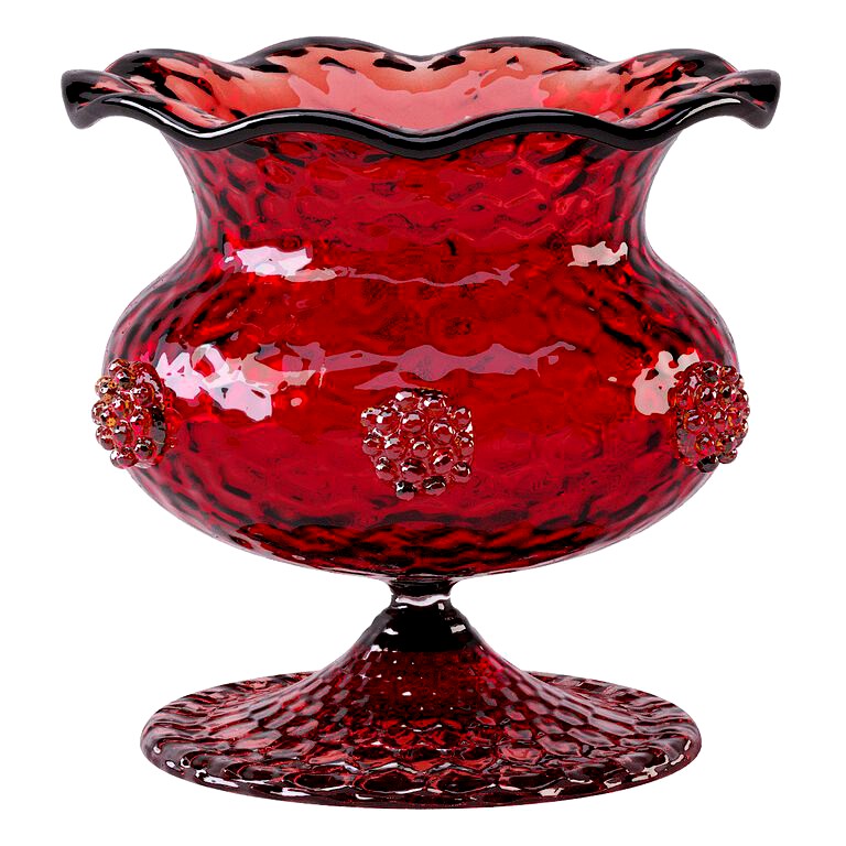 Salviati Murano Red Art Glass Pedestal Vase (167697)