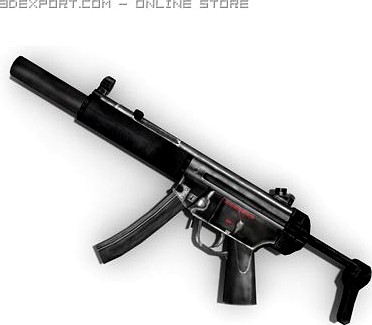 HK MP5sd rifle silenced 3D Model