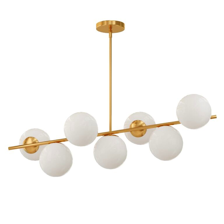 Sphere Stem Semi-Flushmount 7-Light Chandelier  (158857)