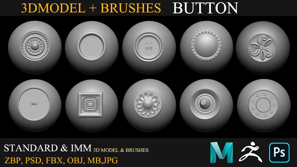 30 Buttons collection brush (154784)