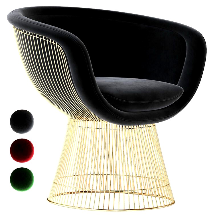 Platner plated lounge armchair (154388)