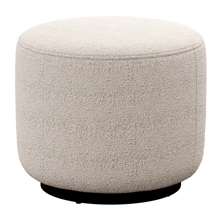 Sinclair Round Boucle Ottoman Whistler Oyster Suede by Four Hands (145685)