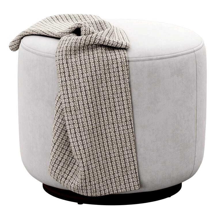 Whistler Oyster Suede by FourHands Sinclair Round Ottoman  (145684)