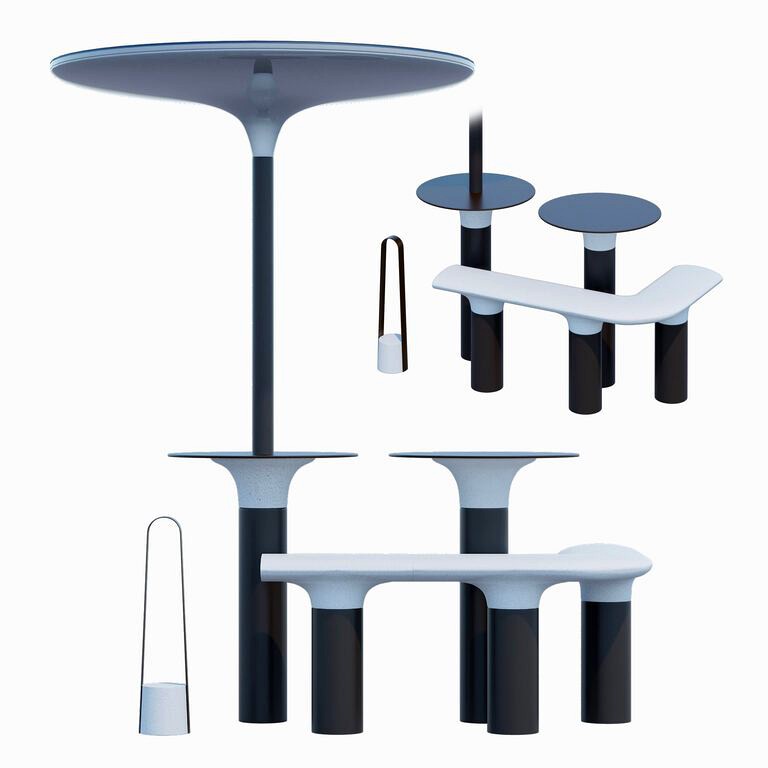 Baia elements one Street table and bench  (137561)