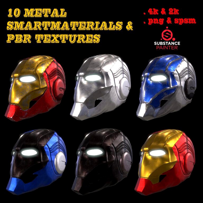 10 metal smartmaterials and pbr textures (128720)