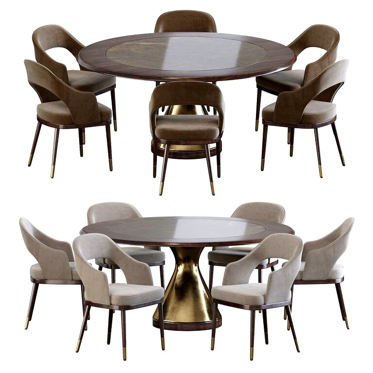 Chairs and Dining Table Stainless Steel and Dolly Tonin Casa (127394)