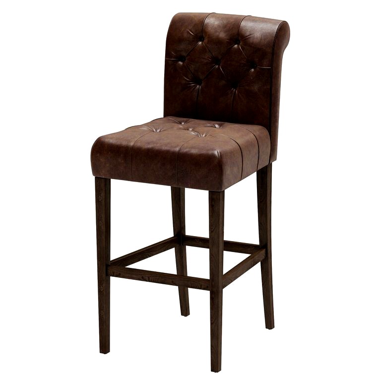 Restoration Hardware Bennett Roll-Back Leather bar chair (125654)