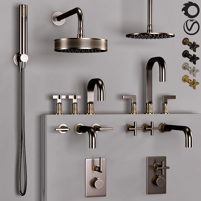 Gessi Bathroom Inciso Faucet Set 1 (123699)