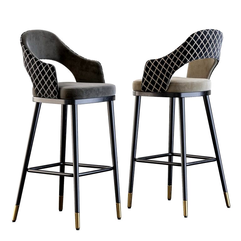 High Quality Solid Wood Soft Stainless Steel Barstool (123411)