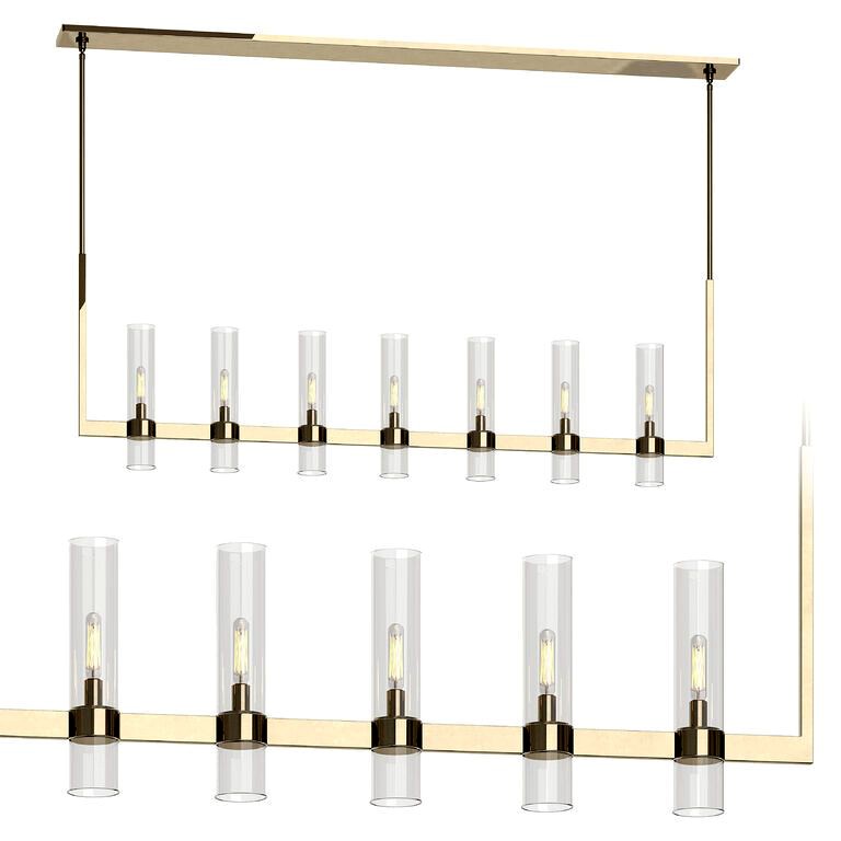 Brass RESTORATION HARDWARE RAVELLE LINEAR CHANDELIER (116438)