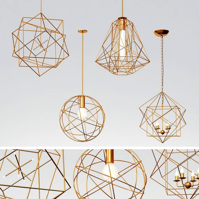 5 Geometric Pendant Lights (113313)