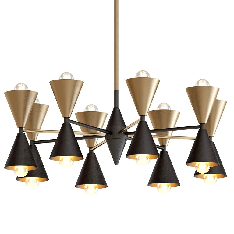 Cairo Chandelier Black and Gold (110354) 3d model