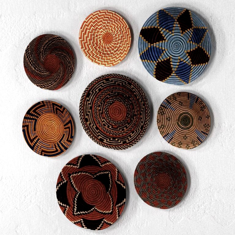 Wicker African Wall Baskets (110033)