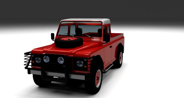 Land Rover Defender 110 Pick Up w interior 3D Model