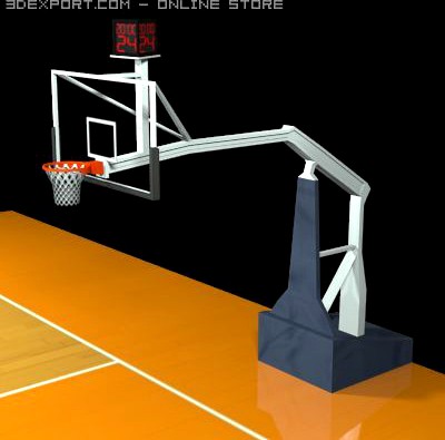 Basketball Goal with Clock 3D Model