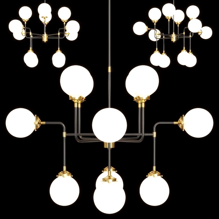 BISTRO GLOBE MILK GLASS CHANDELIER (106748)