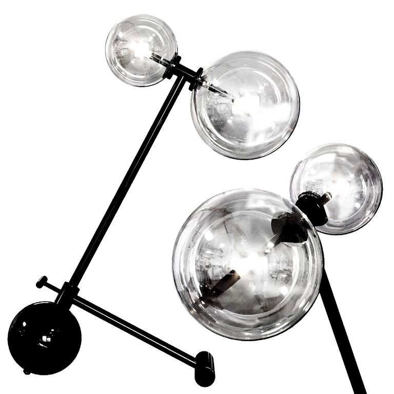 Restoration Hardware Glass Globe Mobile BOOM TABLE LAMP Black (106739)