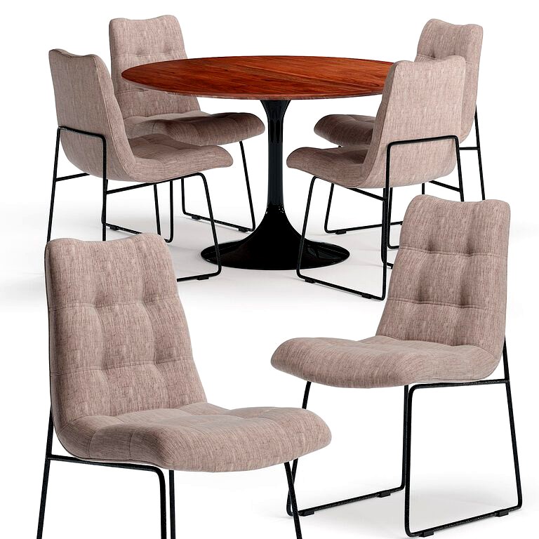 Tufted Dining Table and Chairs (106267)