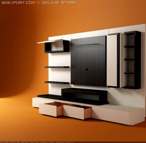 TV background wall 3D Model