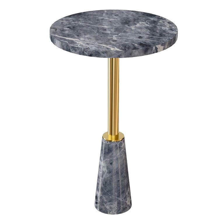 Leni Gray Marble Drink Table (Crate and Barrel) (103999)