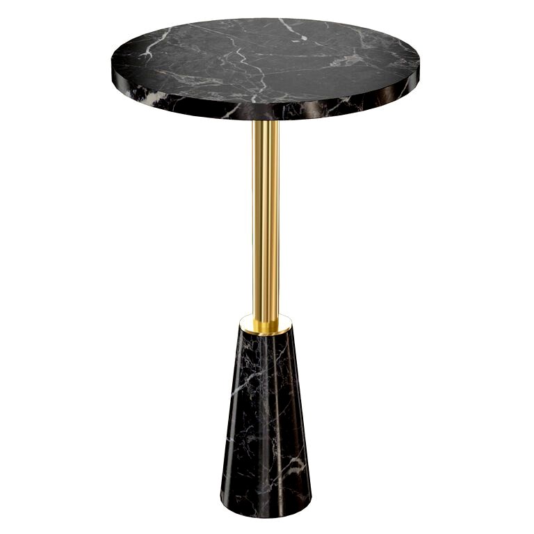 Leni Black Marble Drink Table Drink Table (103997)